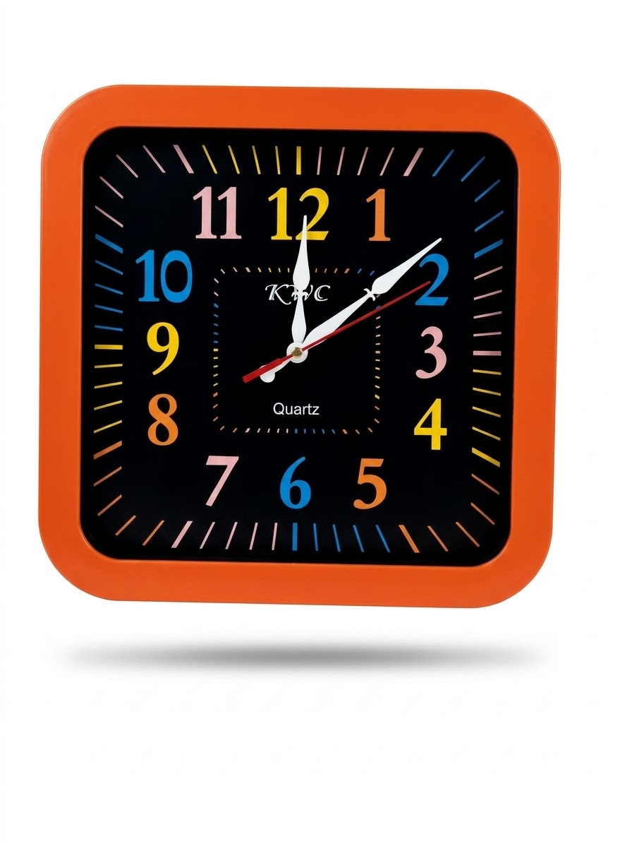 KWC Modern Square Colorful Numeric Quartz Wall Clock